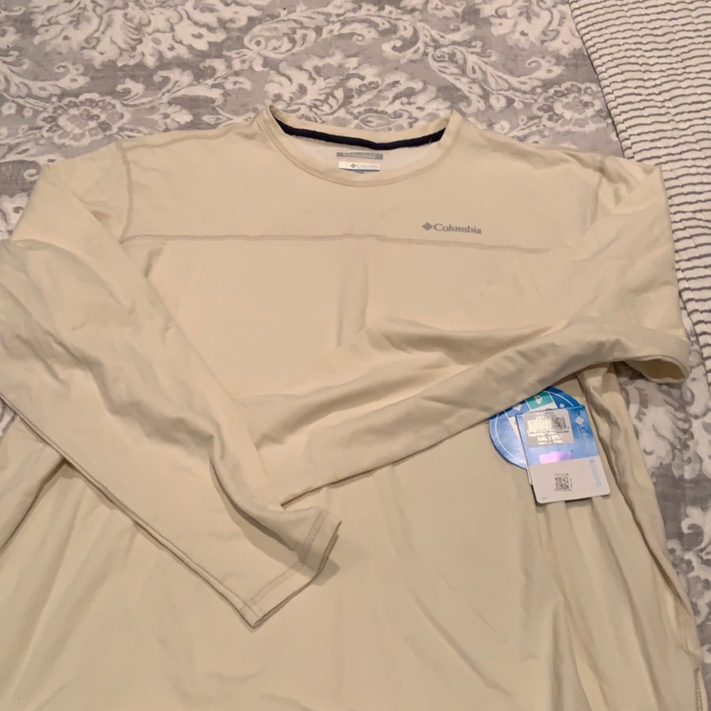 Men’s Columbia Omni wick beige rugged ridge long sleeve shirt XXL NWT
